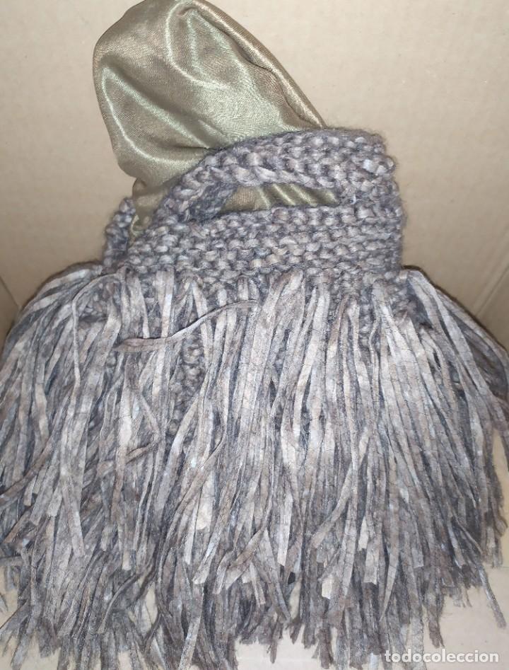 Antig&uuml;edades: BOLSO DE MANO FLECOS LANA COMPLEMENTO INVIERNO - Foto 3