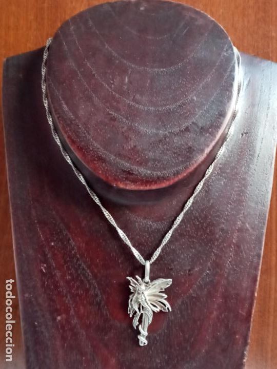 Antig&uuml;edades: Cadena y colgante de hada en plata - Foto 2