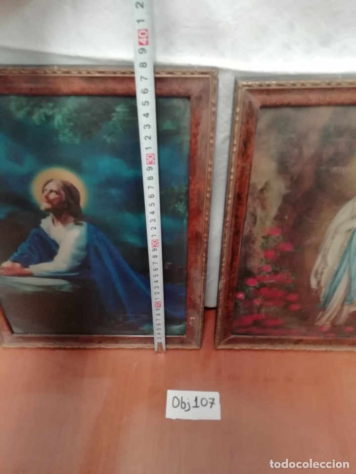 Antig&uuml;edades: PAREJA DE CUADROS RELIGIOSOS EN 3D - Foto 3