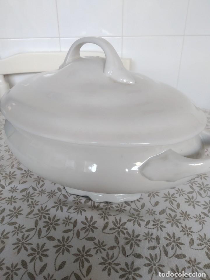 Antig&uuml;edades: Sopera de loza China Opaca Santander - Foto 3