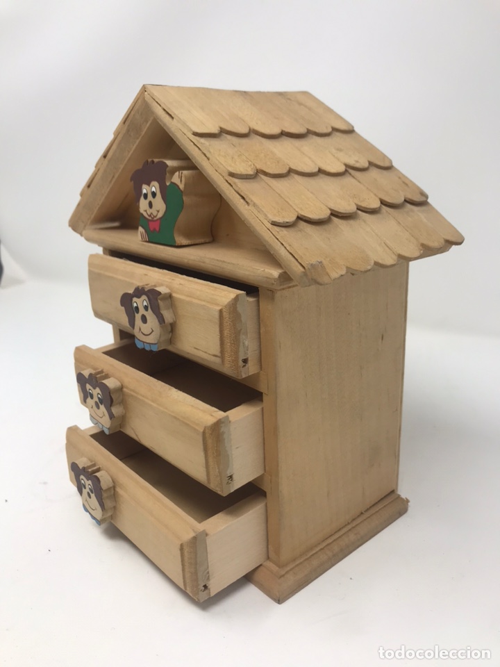 Antig&uuml;edades: Casita joyero de madera - Foto 2