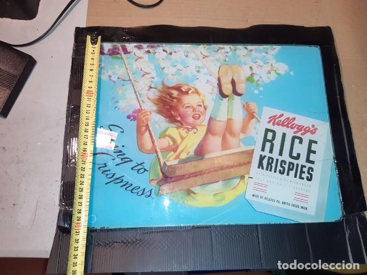 Antig&uuml;edades: Placa cristal antigua kellogs - Foto 1