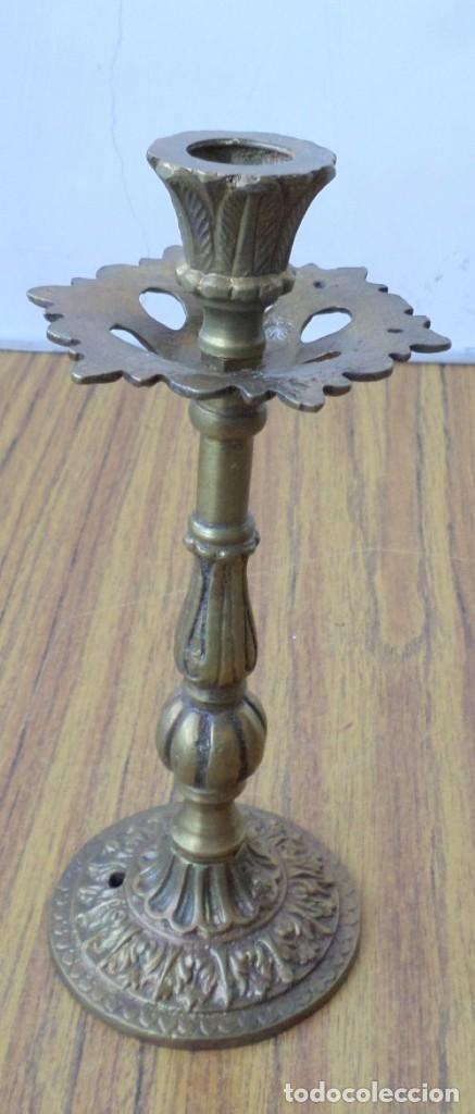Antig&uuml;edades: Candelabro - l&aacute;mpara bronce lat&oacute;n - Foto 2