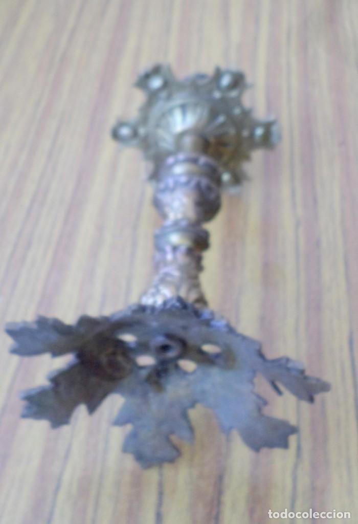 Antig&uuml;edades: Candelabro - l&aacute;mpara bronce lat&oacute;n - Foto 2