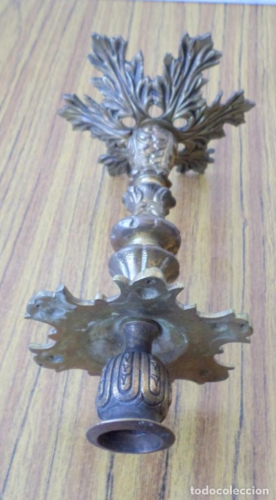 Antig&uuml;edades: Candelabro - l&aacute;mpara bronce lat&oacute;n - Foto 3