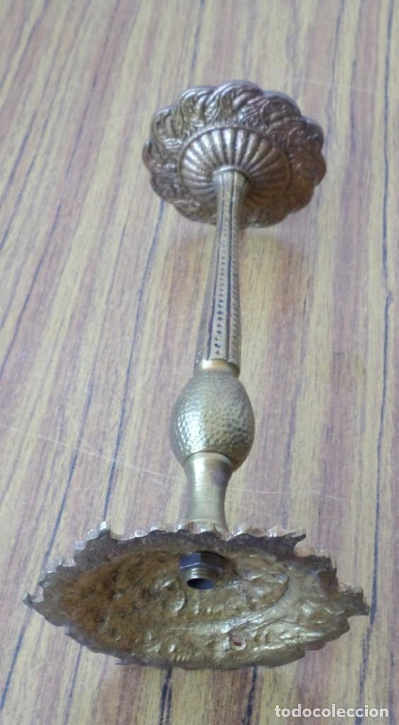 Antig&uuml;edades: Candelabro - l&aacute;mpara bronce lat&oacute;n - Foto 3