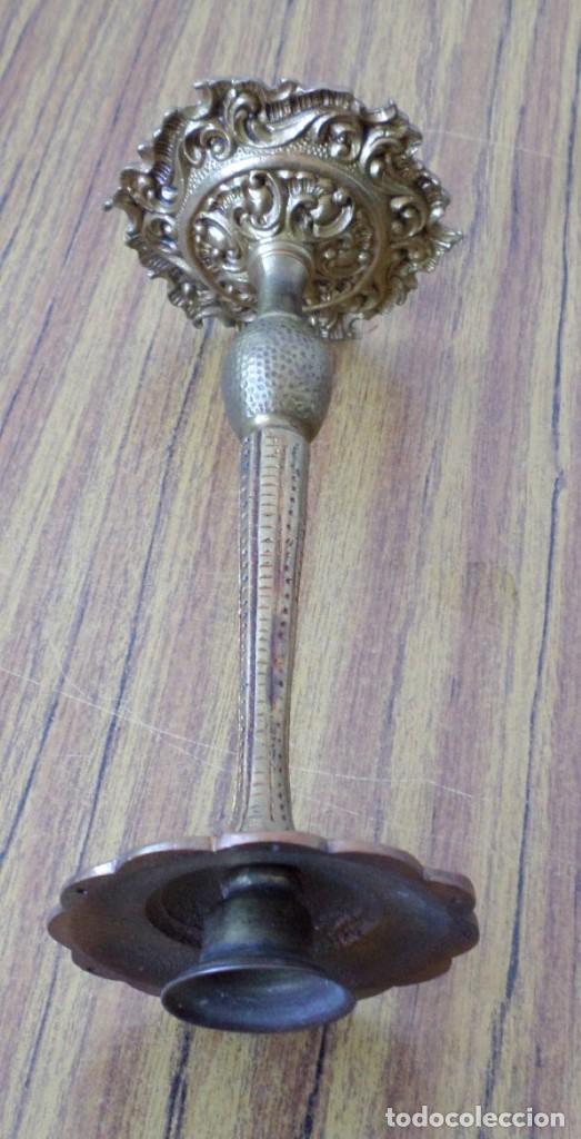 Antig&uuml;edades: Candelabro - l&aacute;mpara bronce lat&oacute;n - Foto 4