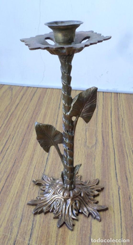 Antig&uuml;edades: Candelabro - l&aacute;mpara bronce lat&oacute;n - Foto 1