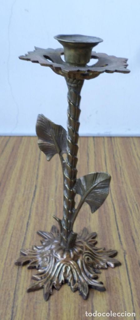 Antig&uuml;edades: Candelabro - l&aacute;mpara bronce lat&oacute;n - Foto 3