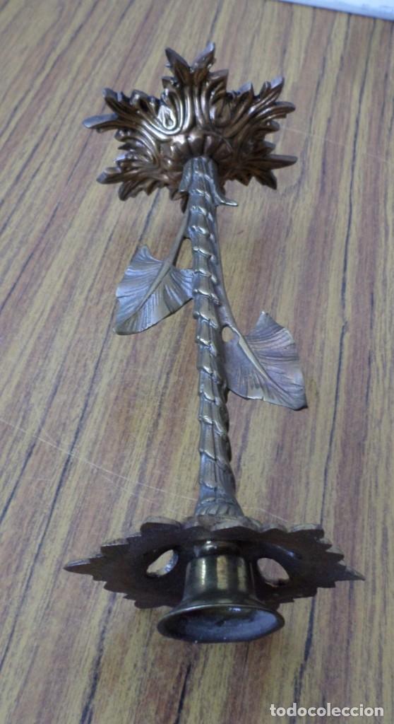 Antig&uuml;edades: Candelabro - l&aacute;mpara bronce lat&oacute;n - Foto 5