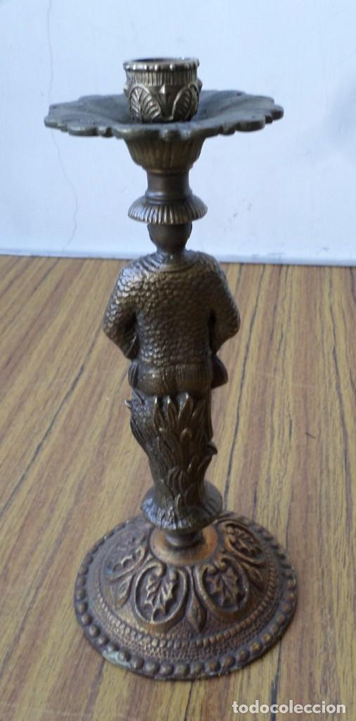 Antig&uuml;edades: Candelabro - l&aacute;mpara bronce lat&oacute;n - Foto 3