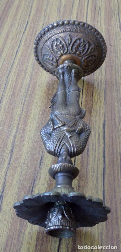 Antig&uuml;edades: Candelabro - l&aacute;mpara bronce lat&oacute;n - Foto 4