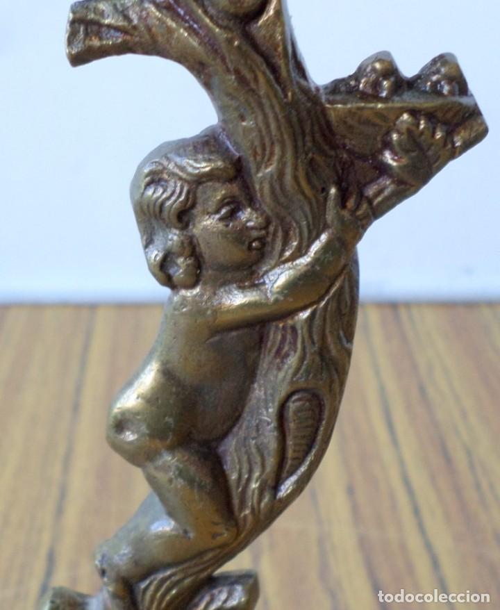 Antig&uuml;edades: Candelabro - l&aacute;mpara bronce lat&oacute;n - Foto 3