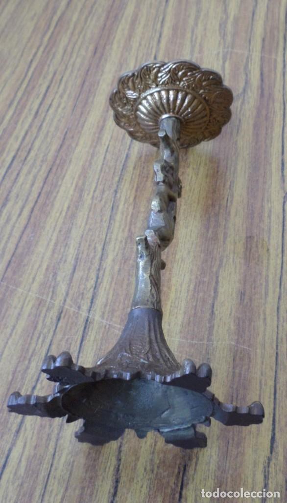Antig&uuml;edades: Candelabro - l&aacute;mpara bronce lat&oacute;n - Foto 5