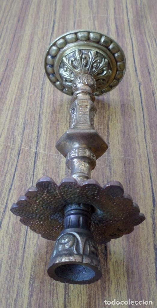 Antig&uuml;edades: Candelabro - l&aacute;mpara bronce lat&oacute;n - Foto 4