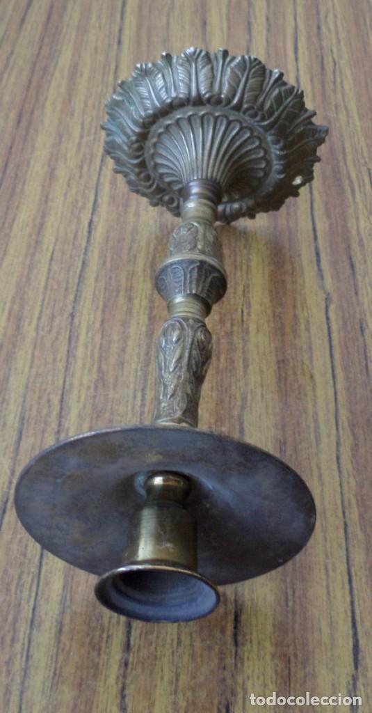 Antig&uuml;edades: Candelabro - l&aacute;mpara bronce lat&oacute;n - Foto 4