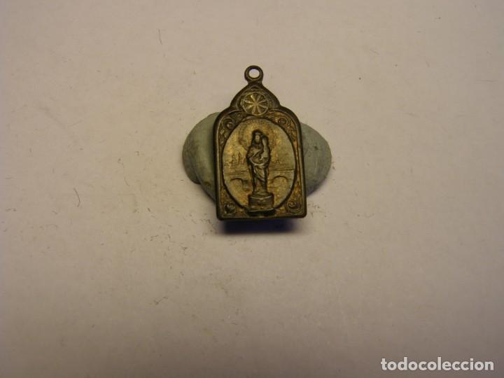 Antig&uuml;edades: Medalla religiosa de la Virgen del Pilar. - Foto 1