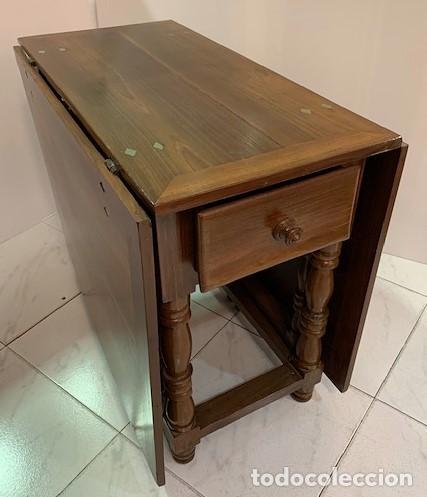 Antig&uuml;edades: Mesa de alas de madera de morera - Foto 5