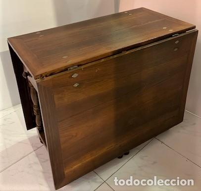 Antig&uuml;edades: Mesa de alas de madera de morera - Foto 10