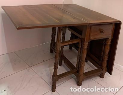 Antig&uuml;edades: Mesa de alas de madera de morera - Foto 16