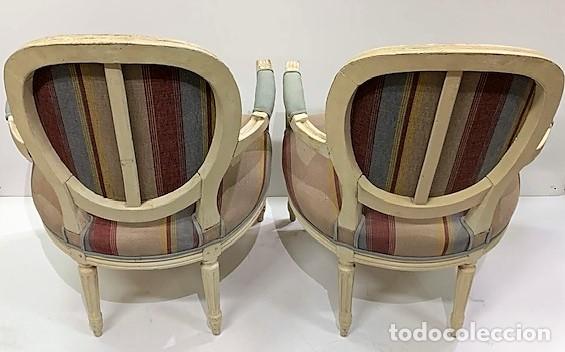 Antig&uuml;edades: PAR DE SILLONES DE ESTILO LUIS XVI - Foto 5