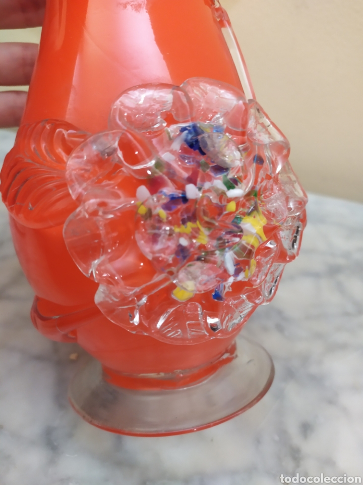 Antig&uuml;edades: Jarron, florero de cristal de Murano, naranja. - Foto 4
