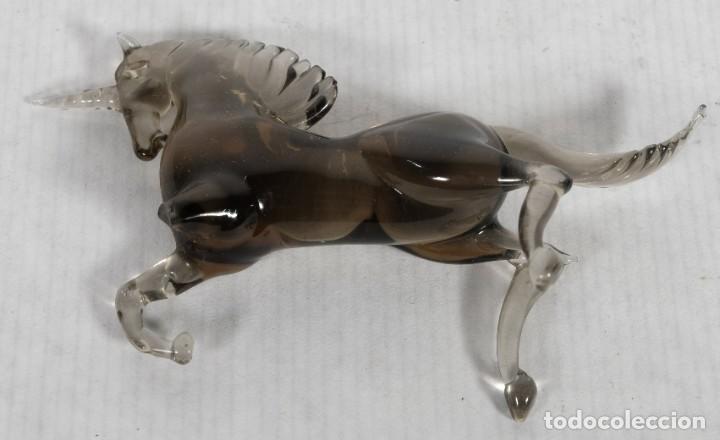 Antig&uuml;edades: 3 unicornios en cristal de murano - Foto 3