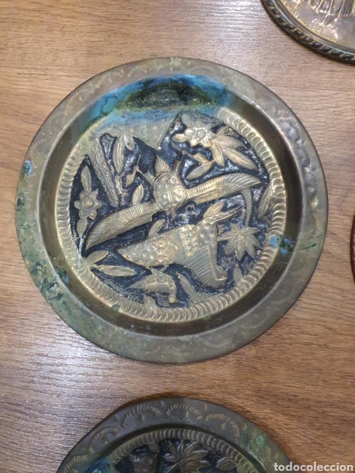 Antig&uuml;edades: 5 platos de cobre . - Foto 6