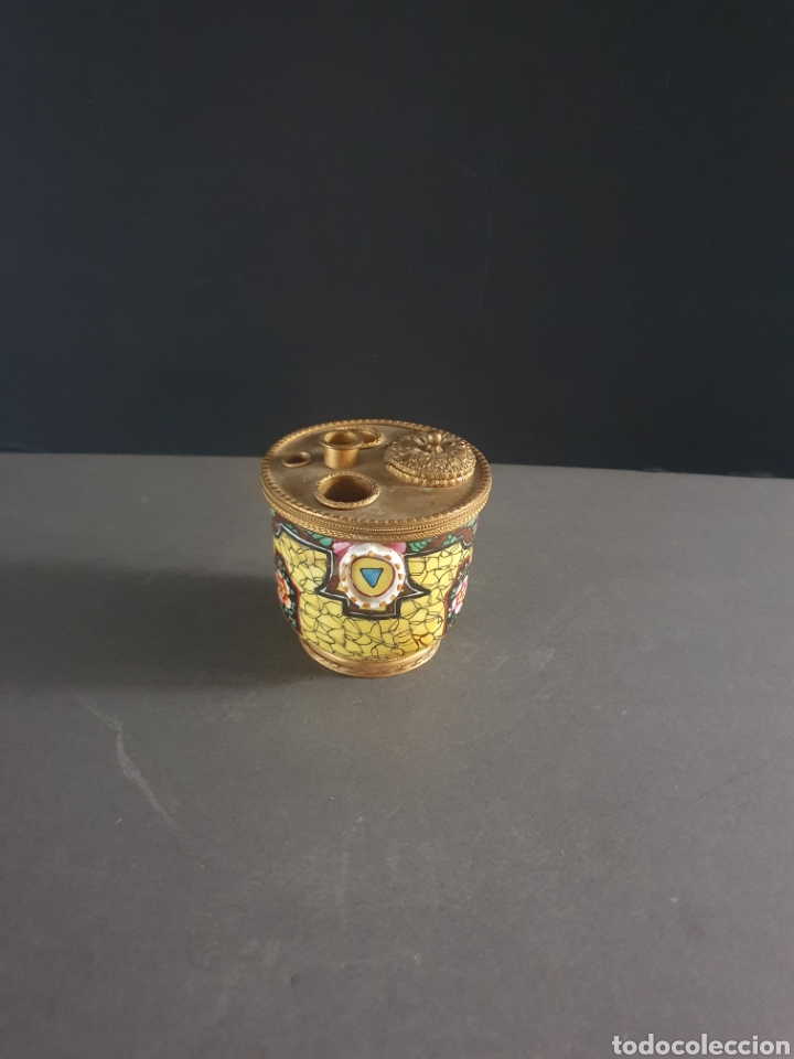 Antig&uuml;edades: TINTERO PORCELANA FRANCIA - Foto 2