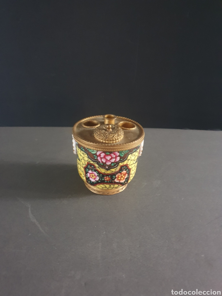 Antig&uuml;edades: TINTERO PORCELANA FRANCIA - Foto 3