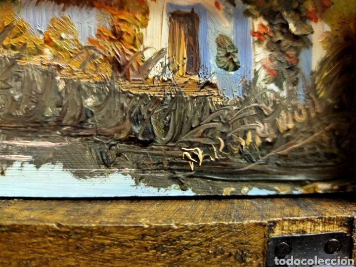 Antig&uuml;edades: CAJA DE MADERA TALLADA CON PINTURA EN INTERIOR - Foto 9