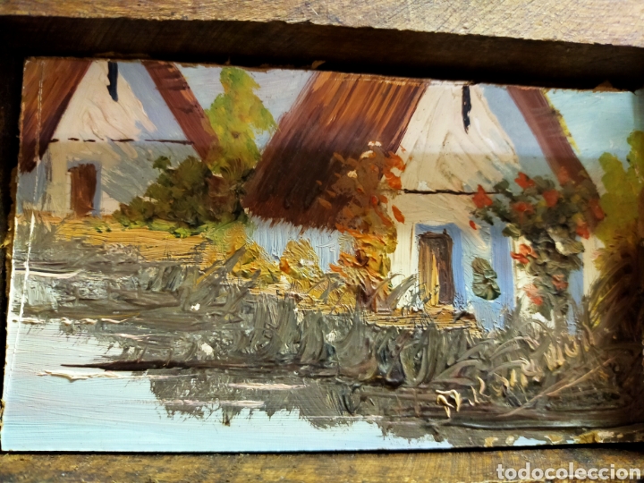 Antig&uuml;edades: CAJA DE MADERA TALLADA CON PINTURA EN INTERIOR - Foto 11