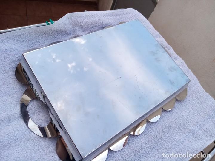 Antig&uuml;edades: Bonita bandeja rectangular de acero inoxidable - Foto 4