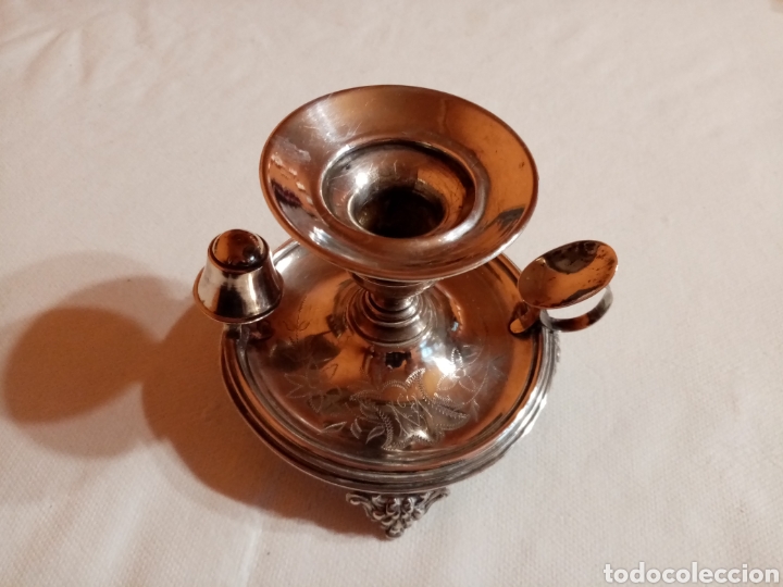 Antig&uuml;edades: Palmatoria de plata del siglo XIX - Foto 2