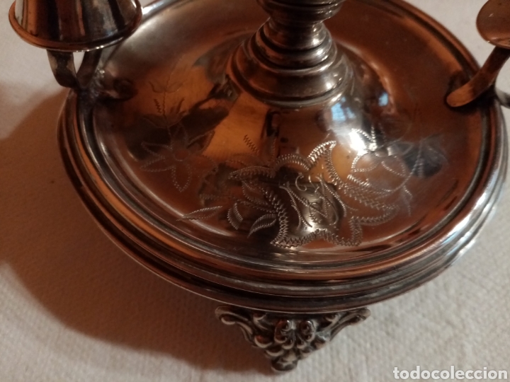 Antig&uuml;edades: Palmatoria de plata del siglo XIX - Foto 4
