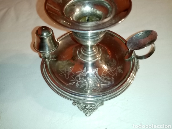 Antig&uuml;edades: Palmatoria de plata del siglo XIX - Foto 5