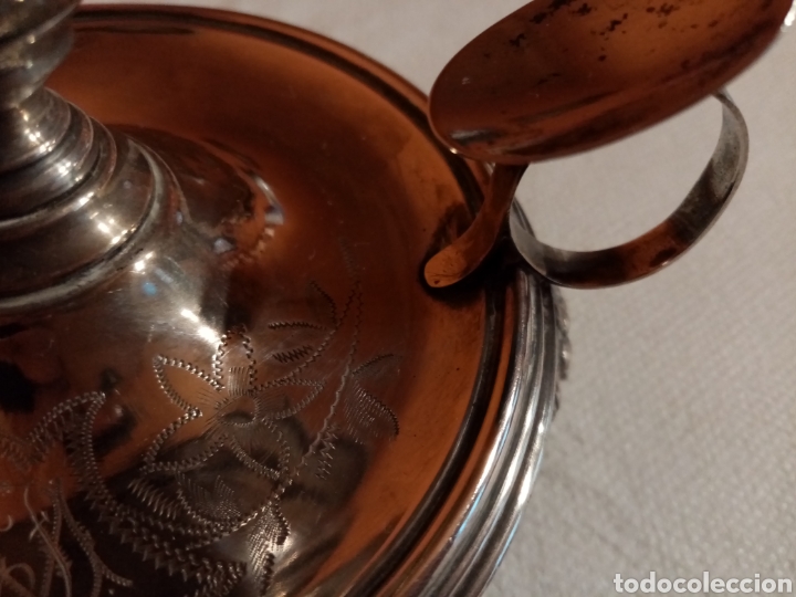 Antig&uuml;edades: Palmatoria de plata del siglo XIX - Foto 8