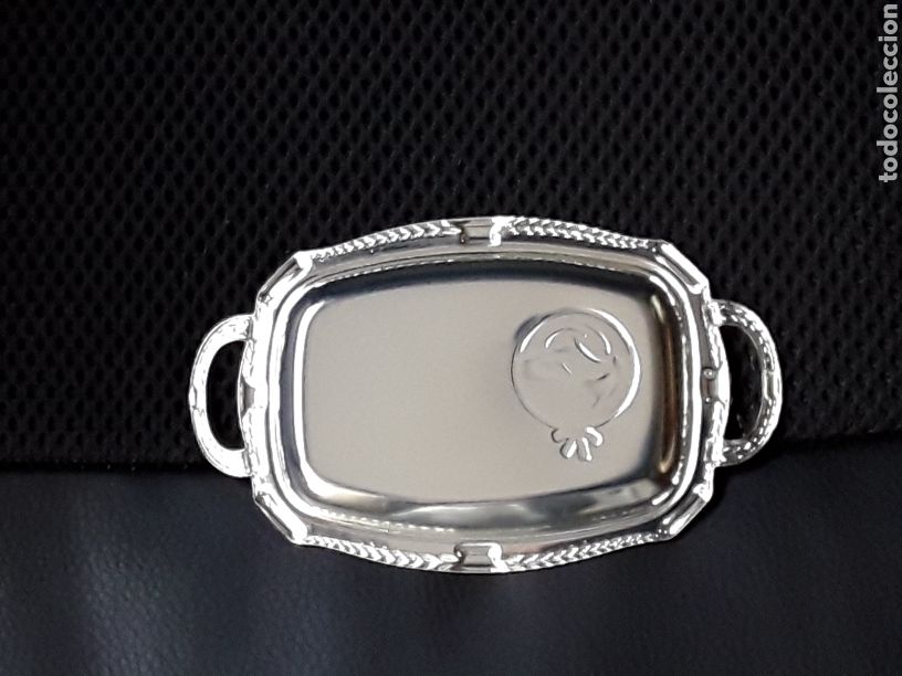 Antig&uuml;edades: BANDEJA PLATEADA PARA ANILLOS BODA-COMUNION - Foto 3