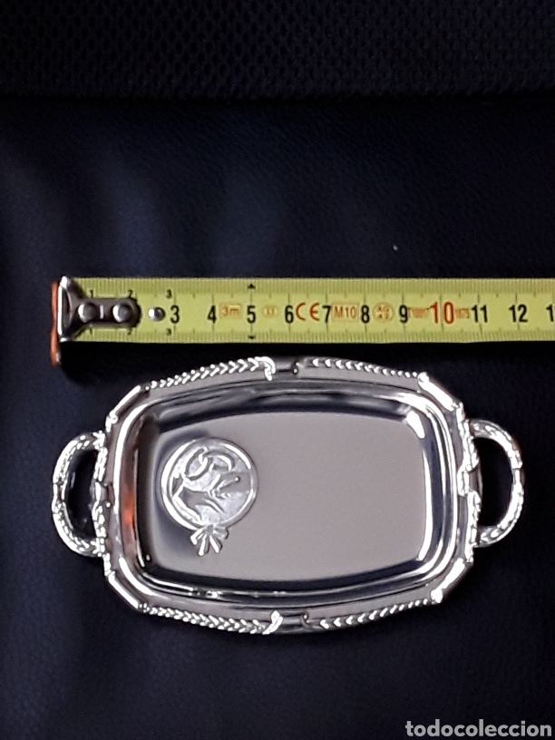 Antig&uuml;edades: BANDEJA PLATEADA PARA ANILLOS BODA-COMUNION - Foto 4