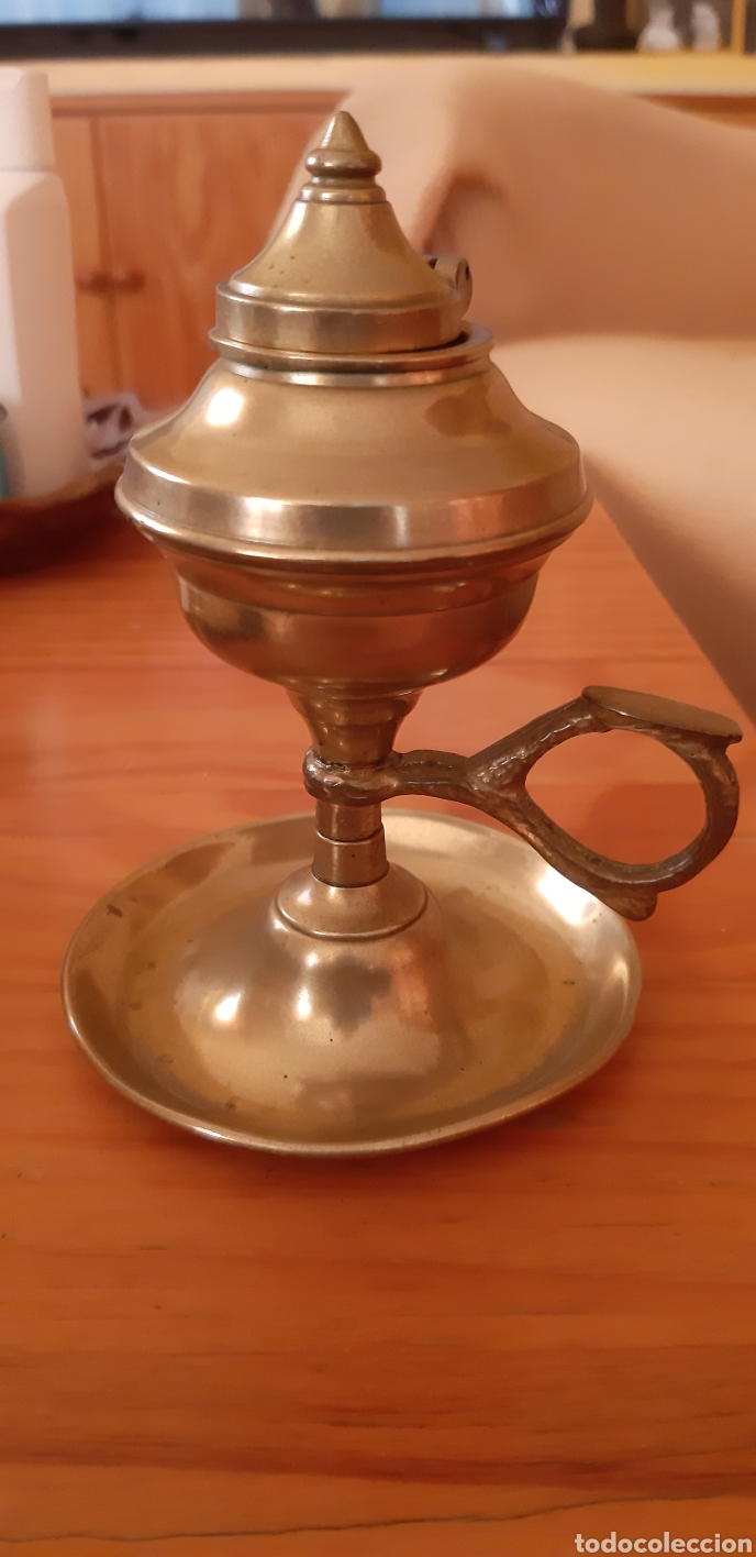 Antig&uuml;edades: Antigua lampara quinque de aceite - Foto 1