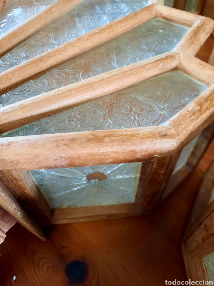 Antig&uuml;edades: Apliques de madera y cristal - Foto 4