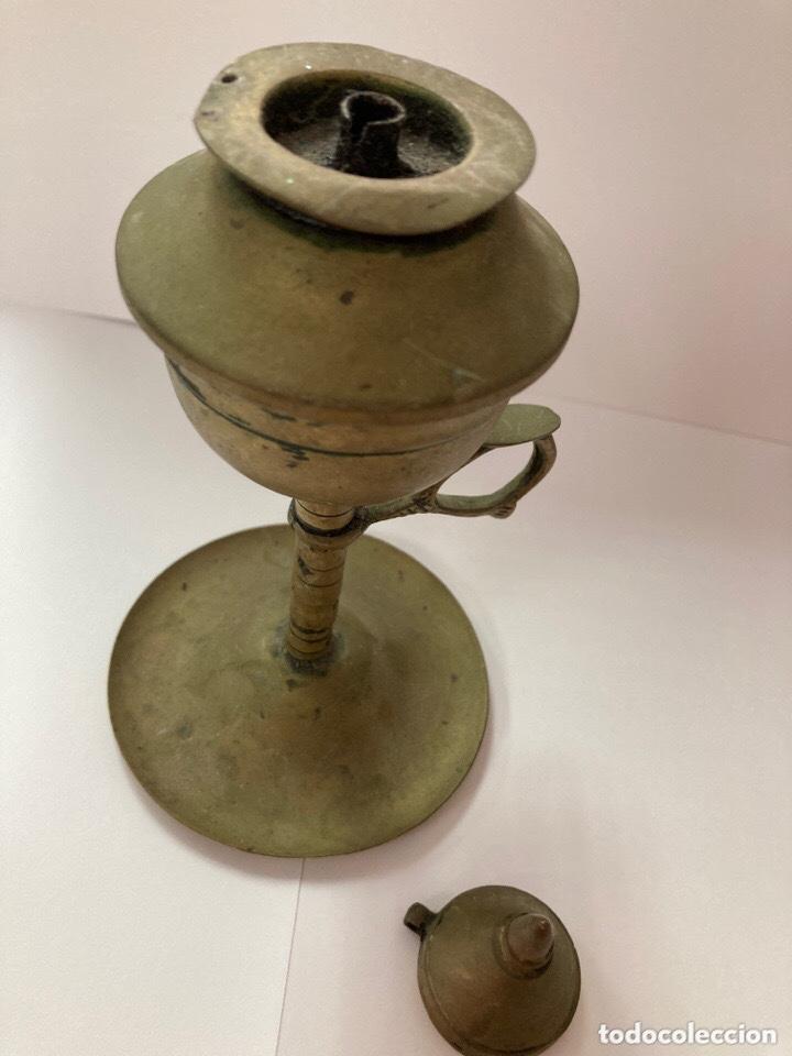 Antig&uuml;edades: Palmatoria de bronce circla 1900 - Foto 4