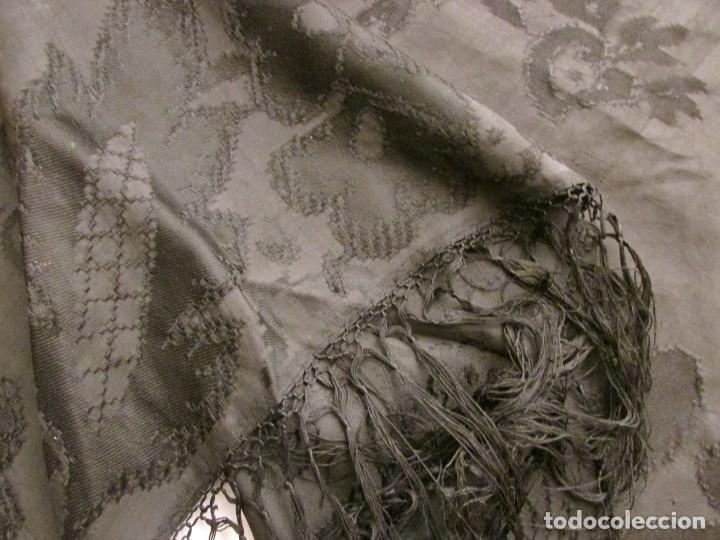 Antig&uuml;edades: PA&Ntilde;UELO DE PICOS.XIX EN SEDA ADAMASCADA (CON DEFECTOS) - Foto 13