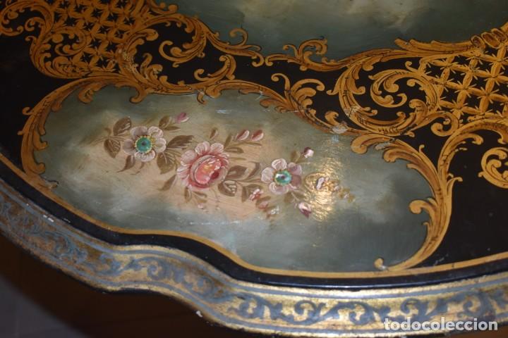 Antig&uuml;edades: ESPECTACULAR MESA ABATIBLE PINTADA A MANO - Foto 2