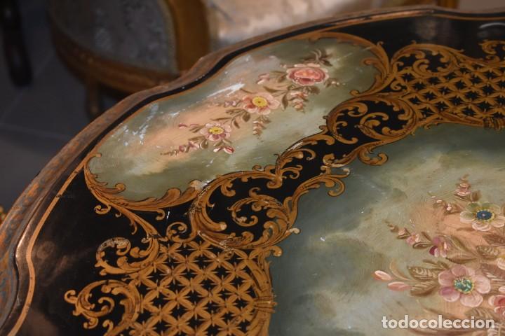 Antig&uuml;edades: ESPECTACULAR MESA ABATIBLE PINTADA A MANO - Foto 14