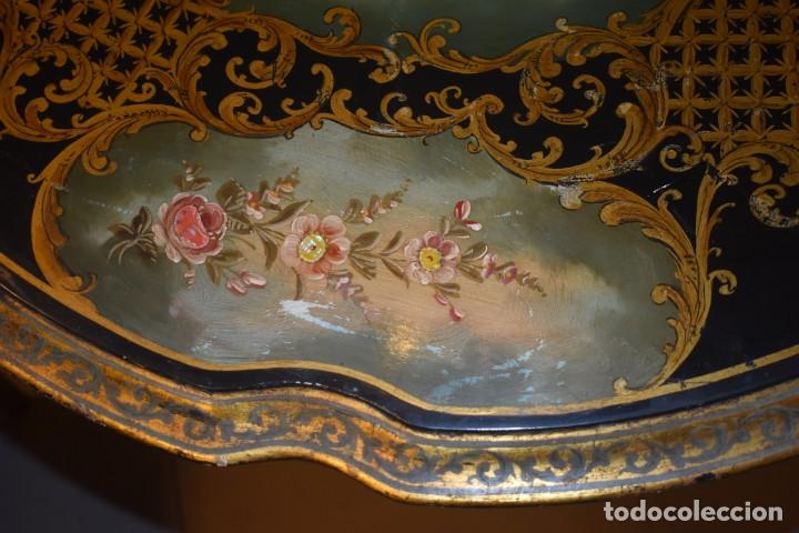 Antig&uuml;edades: ESPECTACULAR MESA ABATIBLE PINTADA A MANO - Foto 22