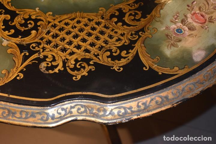 Antig&uuml;edades: ESPECTACULAR MESA ABATIBLE PINTADA A MANO - Foto 23