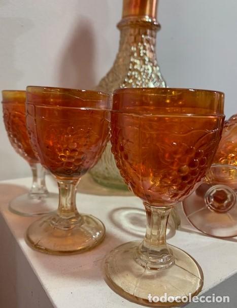 Antig&uuml;edades: Carnival Glass, servicio de licor. - Foto 4