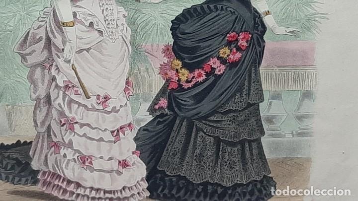 Antig&uuml;edades: LAMINA DE LA MODA ELEGANTE ILUSTRADA ENMARCADA... XIX - Foto 5