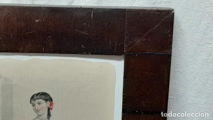 Antig&uuml;edades: LAMINA DE LA MODA ELEGANTE ILUSTRADA ENMARCADA... XIX - Foto 6